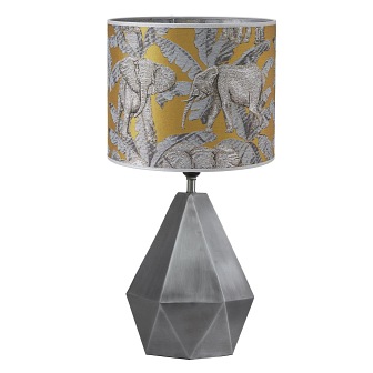 Lampa stołowa Trinity matowe srebro z abażurem